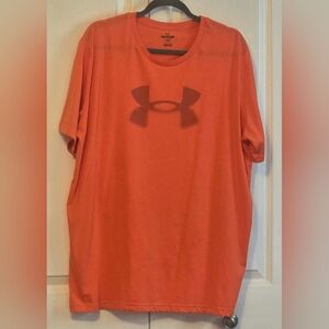 Under Armour OrangeT-Shirt Men's Size 2XL Logo on the Front & Back